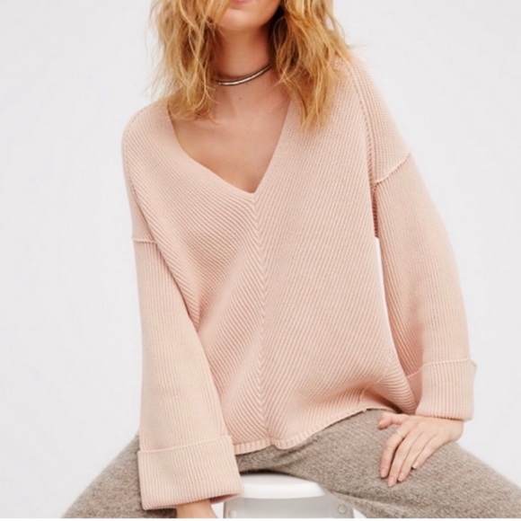 Free People Sweaters - Free People La Brea Sweater V Neck Oversized Knit